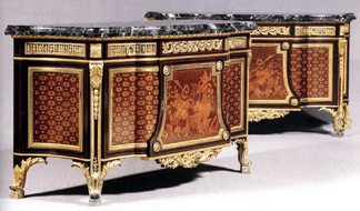 A pair of Louis XVI-style commodes, late Nineteenth Century, probably New York, fetched $103,500.