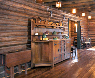 The dining room as it now appears at Craftsman Farms.