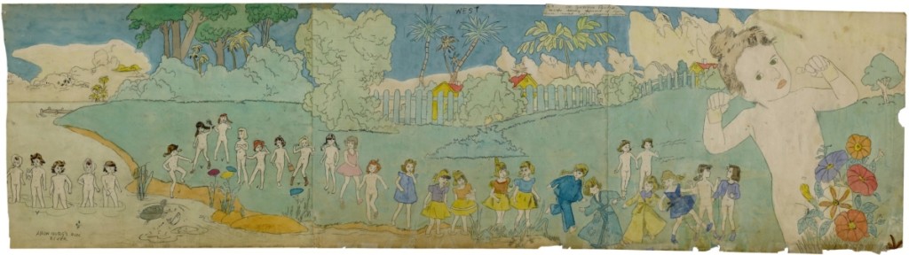 The only Outsider work in the collection of David Teiger was Henry Darger’s “At Jennie Richee, Escape During Approach of New Storm,” that Teiger had acquired from the Galerie St Etienne in New York City. Estimated at $150/300,000, it sold to a phone bidder for $325,000.