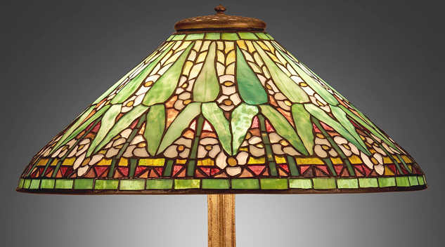 Louis Comfort Tiffany, Ten-light, Drop Cluster Pond Lily Table Lamp