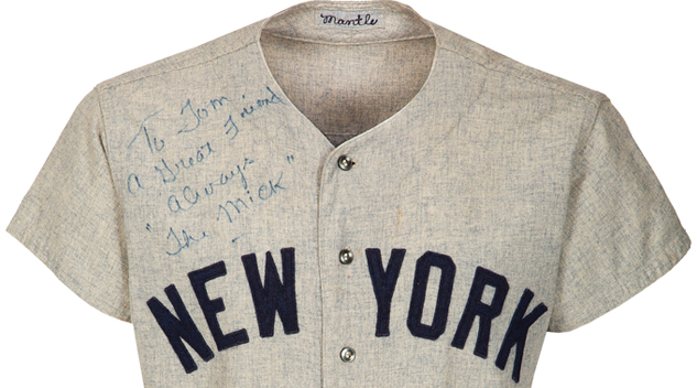 NEW**** MICKEY MANTLE******NEW YORK YANKEES GRAY AWAY JERSEY M&N 1951  PATCH 44L