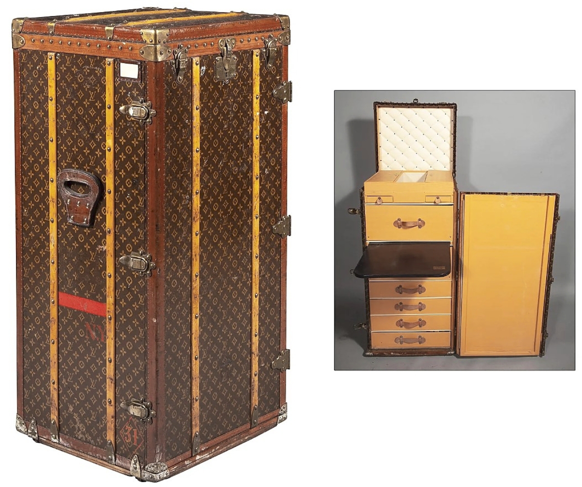 1930s Louis Vuitton Lilly Pons Leather Trunk 30 Pairs of Shoes