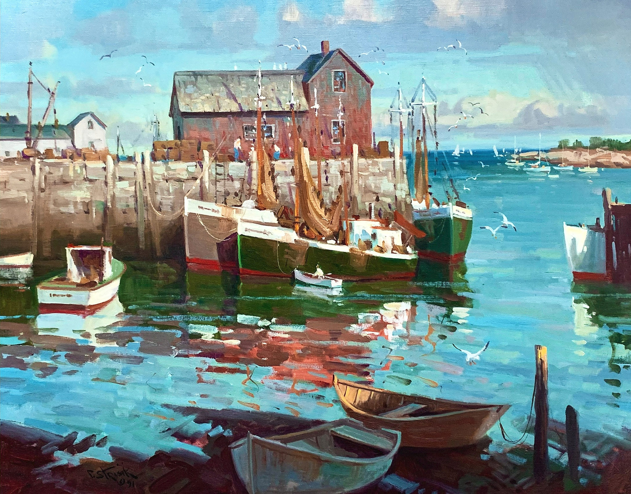 Paul Strisik Rockport Harbor Scene Leads Association’s Annual Art ...