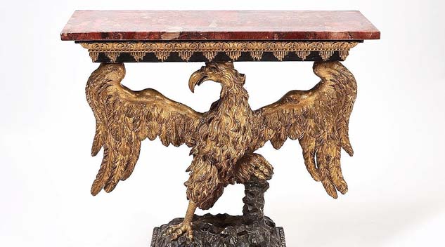 Eagle Console Table Perches At Top For New England Auctions